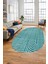 Baskılı Kaymaz Taban Yıkanabilir Sade Desen Oval Yolluk Mutfak Salon Halısı, O-Sade-01-Mavi, 5