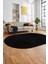 Düz Renk Sade Desen Dijital Kaymaz Taban Yıkanabilir Oval Yolluk Salon Halısı, O-Sade-37-Antrasit, 1