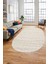 Düz Renk Sade Motifli Dijital Kaymaz Taban Yıkanabilir Oval Yolluk Salon Halısı, O-Sade-32-Krem, 1