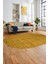 Düz Renk Sade Motifli Dijital Kaymaz Taban Yıkanabilir Oval Yolluk Salon Halısı, O-Sade-31-Sarı, 2