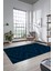 Düz Renk Sade Kilim Motifli Dijital Kaymaz Taban Yıkanabilir Yolluk Salon Halısı, Sade-33-Mavi, 3