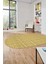 Kilim Desenli Sade Motifli Kaymaz Taban Yıkanabilir Oval Yolluk Salon Halısı, O-Sade-30-Sarı, 4