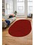 Baskılı Kaymaz Taban Yıkanabilir Çizgili Desen Oval Yolluk Mutfak Salon Halısı, O-Sade-08-Kırmızı, 5
