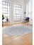 Baskılı Kaymaz Taban Yıkanabilir Sade Düz Desen Oval Yolluk Mutfak Salon Halısı, O-Sade-14-Gri, 1
