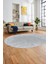 Baskılı Kaymaz Taban Yıkanabilir Sade Düz Desen Oval Yolluk Mutfak Salon Halısı, O-Sade-14-Gri, 5