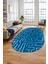 Baskılı Kaymaz Taban Yıkanabilir Sade Düz Desen Oval Yolluk Mutfak Salon Halısı, O-Sade-09-Mavi, 4
