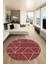 Dijital Kaymaz Taban Yıkanabilir Çizgili Desen Yuvarlak Mutfak Salon Halısı, Y-Sade-06-Bordo, 2