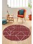 Dijital Kaymaz Taban Yıkanabilir Çizgili Desen Yuvarlak Mutfak Salon Halısı, Y-Sade-06-Bordo, 3