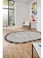 Düz Renk Sade Desen Çerçeveli Kaymaz Taban Yıkanabilir Oval Yolluk Salon Halısı, O-Sade-36-Kahve, 3