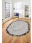 Düz Renk Sade Desen Çerçeveli Kaymaz Taban Yıkanabilir Oval Yolluk Salon Halısı, O-Sade-36-Kahve, 4