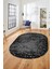 Dijital Baskı Kaymaz Yıkanabilir Sade 3D Oval Yolluk Koridor Salon Halısı, O-Sade-48-Antrasit, 2