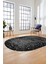 Dijital Baskı Kaymaz Yıkanabilir Sade 3D Oval Yolluk Koridor Salon Halısı, O-Sade-48-Antrasit, 3