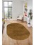 Dijital Baskı Kaymaz Yıkanabilir Sade Düz Desen Oval Yolluk Mutfak Salon Halısı, O-Sade-38-Kahve, 2