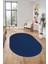 Düz Renk Sade Desen Motifli Kaymaz Taban Yıkanabilir Oval Yolluk Salon Halısı, O-Sade-26-Mavi, 4