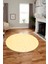 Dijital Kaymaz Taban Yıkanabilir Kilim Desen Yuvarlak Mutfak Salon Halısı, Y-Sade-02-Sarı, 1