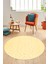 Dijital Kaymaz Taban Yıkanabilir Kilim Desen Yuvarlak Mutfak Salon Halısı, Y-Sade-02-Sarı, 3