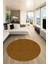Dijital Kaymaz Taban Yıkanabilir Şık Kilim Desen Yuvarlak Mutfak Salon Halısı, Y-Sade-03-Kahve, 2