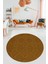 Dijital Kaymaz Taban Yıkanabilir Şık Kilim Desen Yuvarlak Mutfak Salon Halısı, Y-Sade-03-Kahve, 4