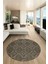 Dijital Kaymaz Taban Yıkanabilir Şık Kilim Desen Yuvarlak Mutfak Salon Halısı, Y-Sade-03-Vizon, 2
