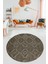 Dijital Kaymaz Taban Yıkanabilir Şık Kilim Desen Yuvarlak Mutfak Salon Halısı, Y-Sade-03-Vizon, 4