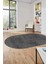 Dijital Baskı Kaymaz Yıkanabilir Sade Düz Desen Oval Yolluk Mutfak Salon Halısı, O-Sade-38-Gri, 3