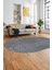 Düz Renk Sade Motifli Dijital Kaymaz Taban Yıkanabilir Oval Yolluk Salon Halısı, O-Sade-34-Gri, 1
