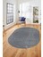 Düz Renk Sade Motifli Dijital Kaymaz Taban Yıkanabilir Oval Yolluk Salon Halısı, O-Sade-34-Gri, 4