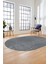 Düz Renk Sade Motifli Dijital Kaymaz Taban Yıkanabilir Oval Yolluk Salon Halısı, O-Sade-34-Gri, 5