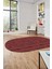 Dijital Baskı Kaymaz Yıkanabilir Sade Düz Oval Yolluk Koridor Salon Halısı, O-Sade-49-Kırmızı, 1