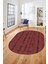 Dijital Baskı Kaymaz Yıkanabilir Sade Düz Oval Yolluk Koridor Salon Halısı, O-Sade-49-Kırmızı, 2