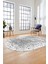 Dijital Baskı Kaymaz Yıkanabilir Sade 3D Oval Yolluk Koridor Salon Halısı, O-Sade-48-Gri, 3