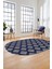 Dijital Baskı Kaymaz Yıkanabilir Sade Motifli Oval Yolluk Mutfak Salon Halısı, O-Sade-40-Mavi, 4