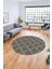 Baklava Desenli Sade Motifli Kaymaz Taban Yıkanabilir Yuvarlak Salon Halısı, Y-Sade-29-Kahve, 1