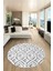 3D Dijital Kaymaz Taban Yıkanabilir Kilim Desen Yuvarlak Mutfak Salon Halısı, Y-Sade-04-Gri, 2