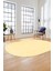 Baskılı Kaymaz Taban Yıkanabilir Kilim Desen Oval Yolluk Mutfak Salon Halısı, O-Sade-02-Sarı, 2