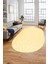 Baskılı Kaymaz Taban Yıkanabilir Kilim Desen Oval Yolluk Mutfak Salon Halısı, O-Sade-02-Sarı, 5