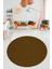 Dijital Kaymaz Taban Yıkanabilir Kilim Desen Yuvarlak Mutfak Salon Halısı, Y-Sade-02-Kahve, 4