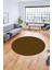 Dijital Kaymaz Taban Yıkanabilir Kilim Desen Yuvarlak Mutfak Salon Halısı, Y-Sade-02-Kahve, 5