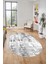 Dijital Baskı Kaymaz Yıkanabilir Sade Düz Renk Tasarım Oval Yolluk Salon Halısı, O-Sade-44-Gri, 1