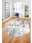 Dijital Baskı Kaymaz Yıkanabilir Sade Düz Renk Tasarım Oval Yolluk Salon Halısı, O-Sade-44-Gri, 3