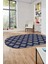 Dijital Baskı Kaymaz Yıkanabilir Sade Motifli Oval Yolluk Mutfak Salon Halısı, O-Sade-40-Mavi, 2