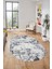 Düz Renk Sade Desen Dijital Kaymaz Taban Yıkanabilir Oval Yolluk Salon Halısı, O-Sade-25-Mavi, 4