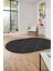 Dijital Baskı Kaymaz Yıkanabilir Sade Oval Yolluk Mutfak Koridor Salon Halısı, O-Sade-46-Siyah, 1