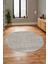 Dijital Kaymaz Taban Yıkanabilir Sade Desen Yuvarlak Mutfak Salon Halısı, Y-Sade-18-Krem, 5