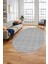 Kilim Desenli Sade Motifli Kaymaz Taban Yıkanabilir Oval Yolluk Salon Halısı, O-Sade-30-Gri, 1