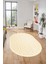 Düz Renk Sade Desen Motifli Kaymaz Taban Yıkanabilir Oval Yolluk Salon Halısı, O-Sade-26-Bej, 4