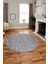 3D Dijital Kaymaz Taban Yıkanabilir Kilim Desen Yuvarlak Mutfak Salon Halısı, Y-Sade-05-Gri, 1
