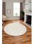 3D Dijital Kaymaz Taban Yıkanabilir Kilim Desen Yuvarlak Mutfak Salon Halısı, Y-Sade-05-Krem, 1