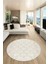 3D Dijital Kaymaz Taban Yıkanabilir Kilim Desen Yuvarlak Mutfak Salon Halısı, Y-Sade-05-Krem, 2