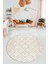 3D Dijital Kaymaz Taban Yıkanabilir Kilim Desen Yuvarlak Mutfak Salon Halısı, Y-Sade-05-Krem, 4
